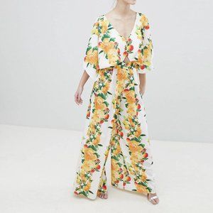ASOS Lemon / Fruit Print Wide-Leg Jumpsuit